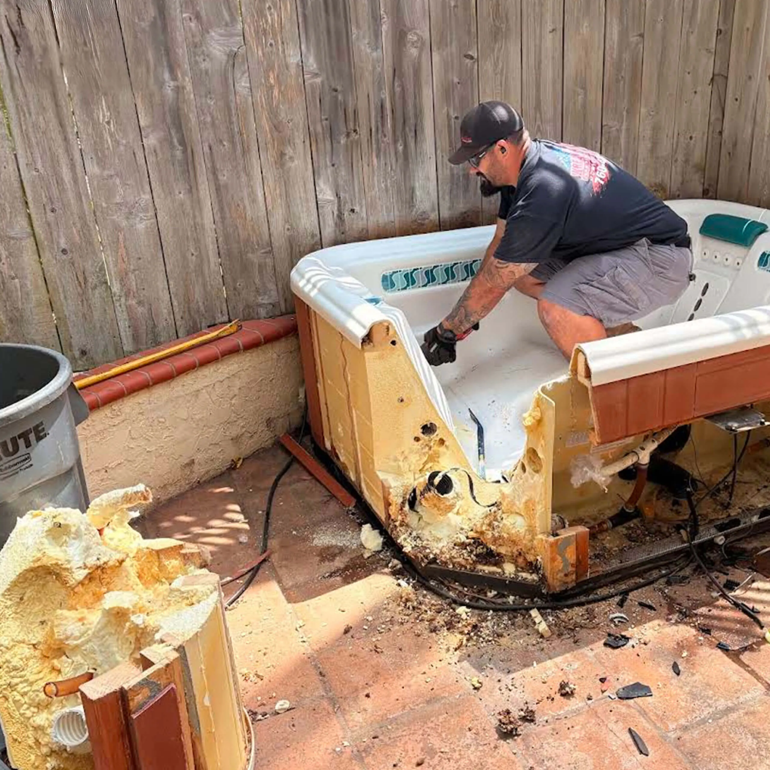 Hot tub and shed removal