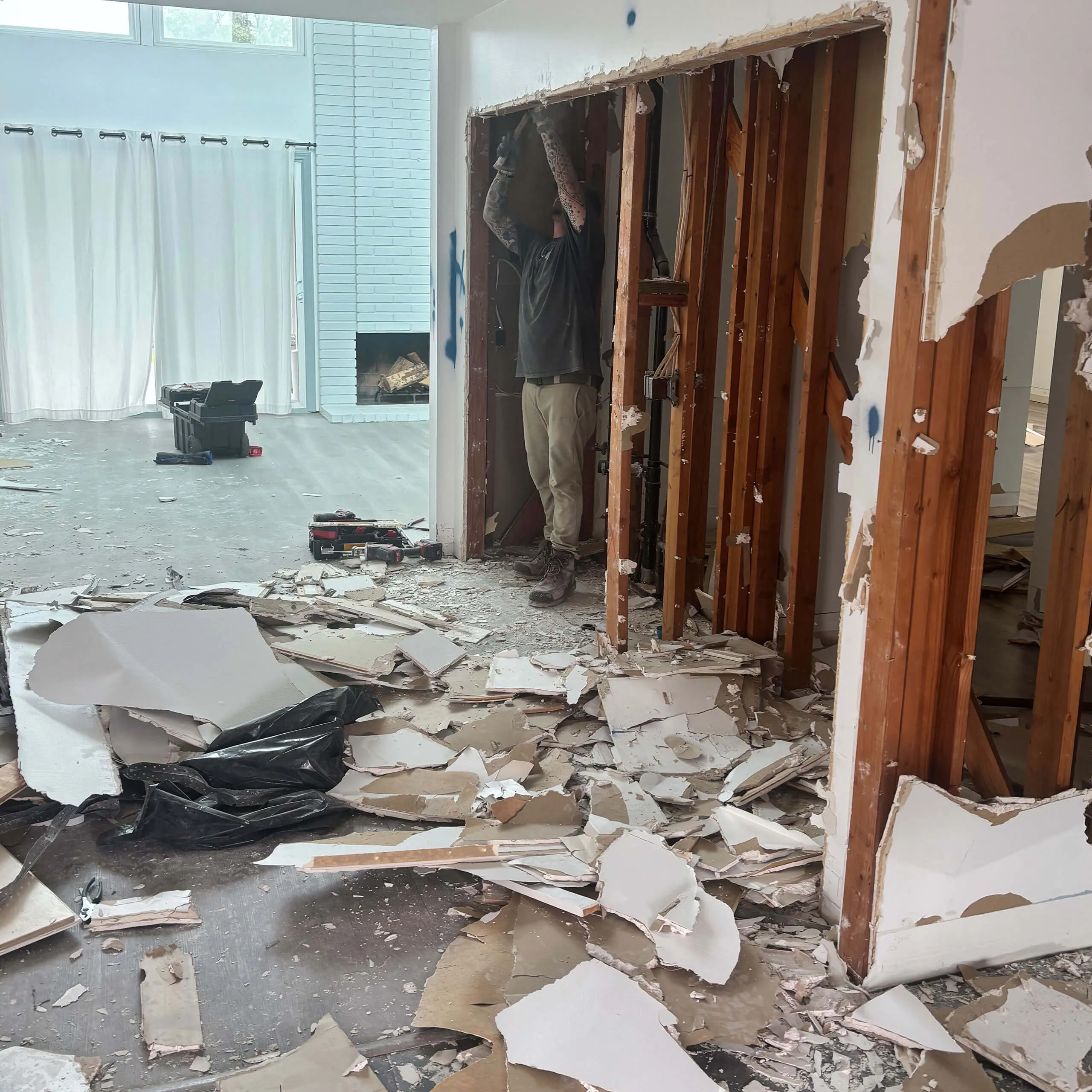 In-home junk removal — demo, breakdown and haul away