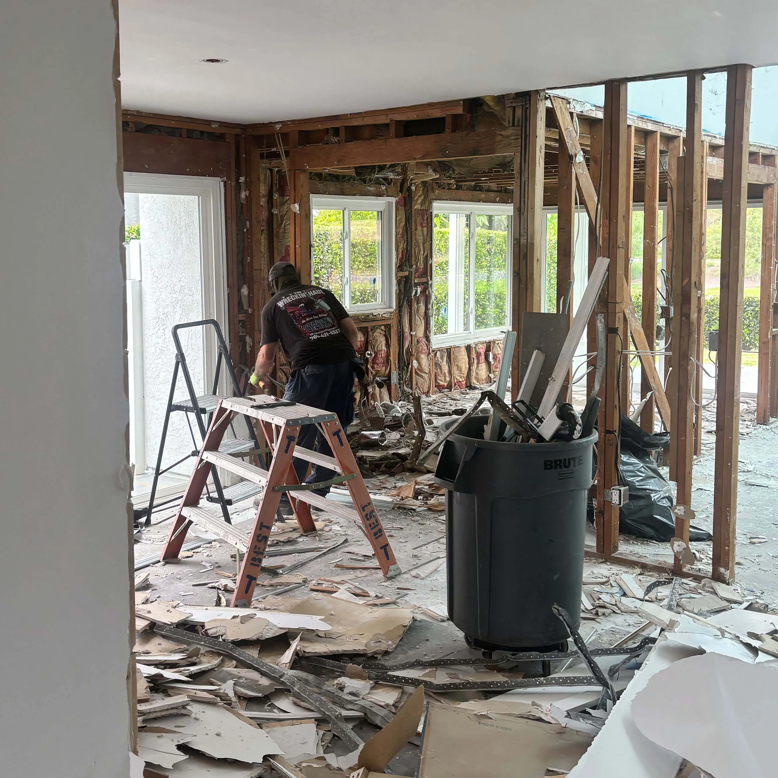 In-home junk removal and demolition cleanup